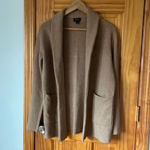 JCrew 100% cashmere open sweater/blazer S camel